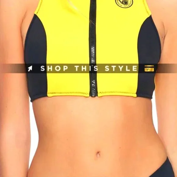 Yellow Body Glove Bikini Top - size Large Bnwot - Picture 3 of 7